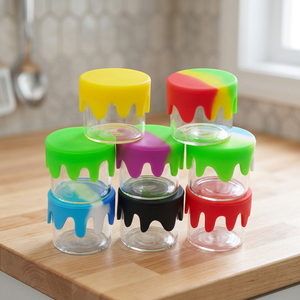 Bocaux en verre borosilicate et silicone écologiques de 5 ml, 8 ml, 10 ml, 50 ml, 100 ml avec couvercle, couleur personnalisée - Product Image 3