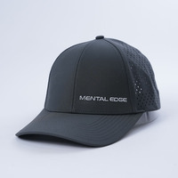 Gorra de béisbol con logotipo bordado personalizado de 6 paneles, gorra de camionero de malla transpirable, gorra de secado rápido con orificio cortado con láser