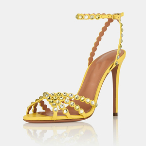 <span class=keywords><strong>Sandali</strong></span> da Donna <span class=keywords><strong>con</strong></span> Cinturino alla Caviglia in Cristallo, Tacchi a Spillo <span class=keywords><strong>con</strong></span> Gioielli e Decorazioni, <span class=keywords><strong>Sandali</strong></span> da Sera all'Ingrosso OEM - Product Image 3
