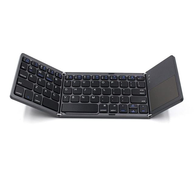 China Factory 3 Level Foldable Blue-tooth Touchpad Office Keyboard for ipad Ios Android Tablet Pc Mobile Phone Folding MIni Keyb