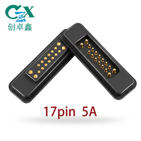 Connecteur de charge magnétique Pogo Pin personnalisé 17 broches, pas de 2,54 mm, plaqué or, 5A