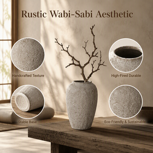 <span class=keywords><strong>Vaso</strong></span> Bianco Artigianale in Stile Japandi Wabi-Sabi, Forma Organica Scultorea, <span class=keywords><strong>Vaso</strong></span> in Ceramica per Arredamento Minimalista - Product Image 3
