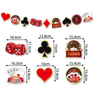 Nouveau papier jeu <span class=keywords><strong>Casino</strong></span> thème fête d'anniversaire décoration ensemble bannière tirer drapeaux Photo accessoires gâteau Topper lunettes - Product Image 4