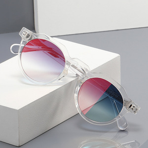 Gafas <span class=keywords><strong>de</strong></span> Sol Redondas Vintage Finewell YSM8027 con Lentes <span class=keywords><strong>de</strong></span> Espejo UV400, Fabricante <span class=keywords><strong>de</strong></span> Logotipos Personalizados, Venta al por Mayor para Hombre y <span class=keywords><strong>Mujer</strong></span> - Product Image 3