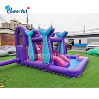 Toboggan gonflable pour fête de qualité commerciale, toboggan gonflable sec avec souffleur