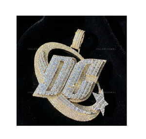 Nouveau Pendentif DG Plaqué Or Blanc Moissanite Perle d'Eau Douce Hiphop Finition Argent Brillant Inspiré de la Mode pour Fête - Product Image 5