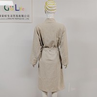 Peignoir en lin et coton personnalisé avec logo, pour spa, sauna, kimono, vêtements de nuit pour hommes et femmes
