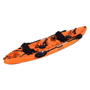 Kayak pour trois personnes 4M+ Canoë de pêche en plastique durable pour lacs et rivières avec pagaie - Product Image 1