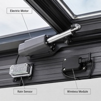 Fenêtre de toit en aluminium à énergie solaire avec ouverture et fermeture automatiques et télécommande