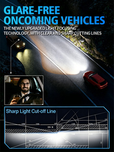 Phare de voiture à double lentille H4 Focus Beam, projecteur LED mini haute puissance 80W 6000K en cuivre avec ventilateur de refroidissement pour voiture et moto - Product Image 3