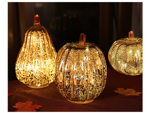 <span class=keywords><strong>Zucca</strong></span> Decorativa in Vetro per Halloween con Luce LED Lampada in Vetro a Forma di <span class=keywords><strong>Zucca</strong></span> Natalizia - Product Image 2