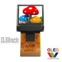 Pantalla OLED pequeña Topwin de 0.6'' (0.6 pulgadas) con resolución de 64x64, 20 pines, 65k colores, tipo ZIF, interfaz I2C SPI paralela.