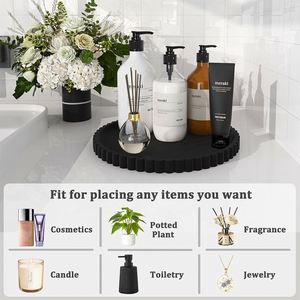 Multi Purpose Round Silicone Storage <b>Tray</b> Decorative Display for Jewelry Cosmetic <b>Perfume</b> Candle Key Sundries Table Decoration - Product Image 2