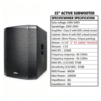 [X415SD] Amplificateur DSP RMS 800W Classe D, Caisson de basses actif 18'', Équipement professionnel, Système de sonorisation de scène, Soirée, Événement, Bar, Live House, DJ