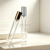 Vente en gros de flacons pulvérisateurs portables miniatures en verre transparent de 10 ml, à fond épais, ronds/carrés, pour échantillons de parfum