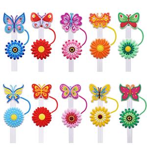 Tapa de Silicona para Pajita con Forma de Mariposa de Nuevo Diseño, Tapa Antipolvo Personalizada, Adecuada para Accesorios de Bar y Regalos Promocionales - Product Image 1