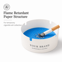 Cendrier jetable personnalisé avec logo, gel anti-odeur, ignifuge, recyclable, design minimaliste, forme ronde, approvisionnement en gros