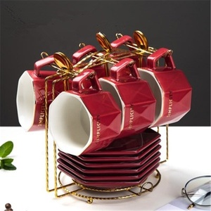 Hot Sale Octagonal Shape Nordic Porcelain Coffee <b>Tea</b> <b>Cups</b> <b>Sets</b> - Product Image 4