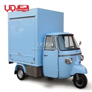 Hot selling Mobile Food Cart Piaggio Ape 3 Wheel Ice Cream Cart Food Truck Smart Electric Food Car