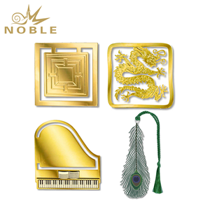 Nuovo arrivo elegante pennarello per <span class=keywords><strong>libro</strong></span> a forma di piuma di pavone in metallo con nappa - Product Image 3