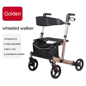 מחיר נמוך הסיטונאי באיכות גבוהה עזרי הליכה עם מושב אלומיניום קל מתגלגל עם המושב - Product Image 3