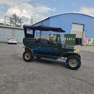 Voiture électrique rétro vintage haut de gamme vert foncé à 2 rangées, idéale pour l'hôtellerie, les mariages, les parcs et les événements – Fortes ventes, faible coût - Product Image 4
