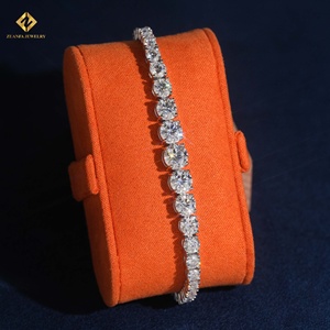 ZUANFA JEWELRY Tennis <b>Bracelet</b> 925 <b>Silver</b> Rhodium Plated Round Brilliant Cut Moissanite Women's Classic Gradual <b>Bracelets</b> - Product Image 1