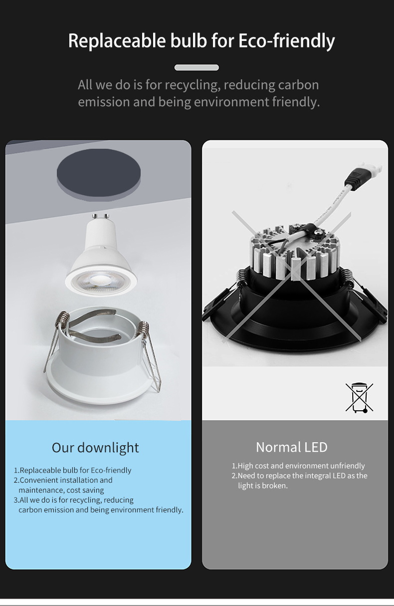 Recessed Downlights Ceiling Light Adjustable GU10/MR16 Aluminium