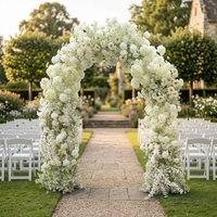 Arche de fleurs artificielles blanches Gypsophila Rose Hortensia pour toile de fond de mariage et décoration d'événements