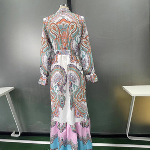 SS039 Nuovo Arrivo Estate 2026 per Vacanze, Tuta Lunga da Donna Vintage <span class=keywords><strong>Etnica</strong></span> con Scollo a V e Maniche Corte, Stile Transfrontaliero - Product Image 4