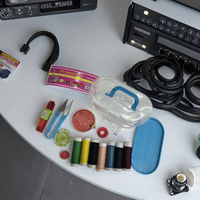 Portable multifonctionnel petite taille boîte à coudre en plastique point de croix Kit de couture outil avec Double niveaux coffre au trésor conception