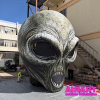 Ballon gonflable tête d'alien pour fête sur le thème de la science-fiction, accessoire d'horreur à suspendre sur scène, tête de crâne gonflable pop-up pour Halloween