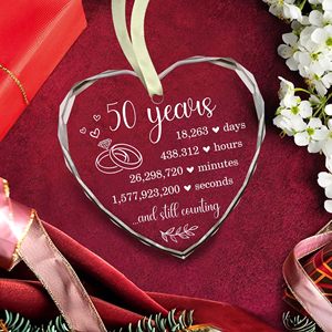 Trống hình trái tim giáng sinh kính Đồ trang trí UV in tim Kính đồ trang trí cho Giáng sinh - Product Image 3