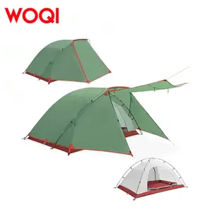 WOQI tenda kubah keluarga tiang aluminium penerbangan, kanopi dapat dilepas tahan air berkemah luar ruangan