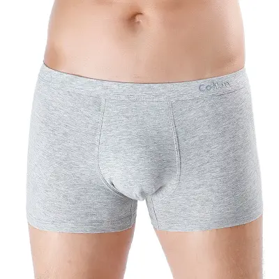 Best quality boxer shorts briefs underwear cotton mid-waist solid color plus size underwear panties for men