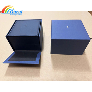 Factory Direct Sale Classic Blue PU <b>Watch</b> Box Leather <b>Watch</b> Box Custom Logo for Men Women <b>Watch</b> <b>Case</b> Luxury Gift Packaging - Product Image 5