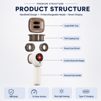 Masseur à ventouses intelligent rechargeable par USB, à pression négative, pour le dos et le corps, appareil de modelage corporel électrique pour les soins à domicile – Vente chaude