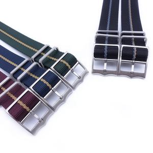 Venta al por mayor de color verde-caqui personalizar correa de reloj de moda 20mm 22mm correa de reloj de nailon de una pieza - Product Image 4