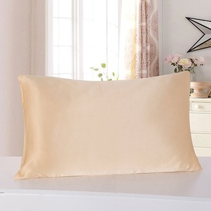 Taie d'oreiller rectangulaire en soie de mûrier 60 fils, soie de mûrier pour le soin de la peau, jaune, simple - Product Image 1