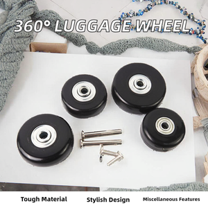 Roulettes de valise 360° pivotantes en polyuréthane, 4 roues, 50 mm, avec sécurité TSA, pour mini-bagages, en plastique - Product Image 2