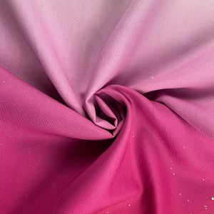 Tissu en mousseline de laine avec impression numérique à paillettes, dégradé et feuille d'argent personnalisable pour robes de femmes et de filles - Product Image 1