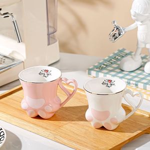 Taza de Cerámica Creativa con Forma de Pata de Gato, Linda y Kawaii, <span class=keywords><strong>para</strong></span> Regalos de Cumpleaños, <span class=keywords><strong>para</strong></span> Chicas, <span class=keywords><strong>Parejas</strong></span>, <span class=keywords><strong>Amor</strong></span>, Taza de Porcelana - Product Image 4