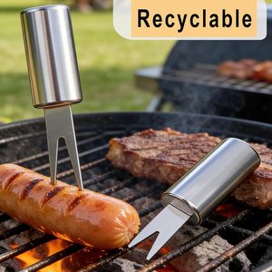 Stainless Steel Multi-Function <b>BBQ</b> Skewers & Baking <b>Tool</b> Set with Long Handle Reusable & Easily Cleaned for Outdoor Camping - Product Image 6