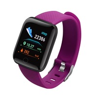 Bracelet intelligent 116 Plus D13, moniteur de fréquence cardiaque, moniteur de tension artérielle, rappel d'appel, podomètre, bracelet de fitness