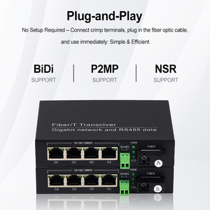 Convertitore da RS485 RS422 RS232 a Fibra Ottica con Ethernet Gigabit 10/100Mbps, Ricetrasmettitore Dati Seriale Bidirezionale SC/FC/ST - Product Image 5