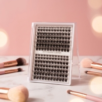 Kit de cils en grappe DIY personnalisables en gros W4, faux cils synthétiques préfabriqués de 9 à 16 mm, volume mixte, longueurs variées
