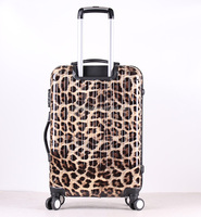 Valises à imprimé léopard en ABS+PC, ensembles de bagages à coque rigide avec roulettes pivotantes