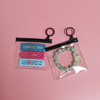 Sac de rangement pour câbles de données en PVC transparent avec languette de traction, sac auto-scellant, sac à fermeture éclair pour papeterie, emballage de bijoux, sac de voyage
