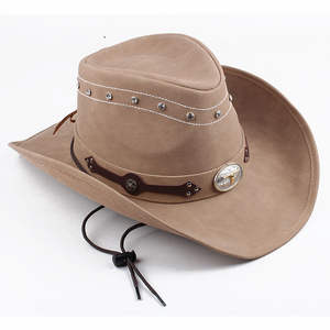 Nouveaux chapeaux de cowboy pour femmes et hommes, chapeau de cowboy occidental en cuir PU, sombrero homme, casquettes <span class=keywords><strong>jazz</strong></span> - Product Image 2