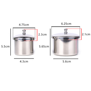 Stainless Steel 3 5 Piece Manicure Acrylic Powder Liquid Container Jar Organizer Tray Lid Salon Nail Art <b>Storage</b> Holder <b>Tool</b> - Product Image 4